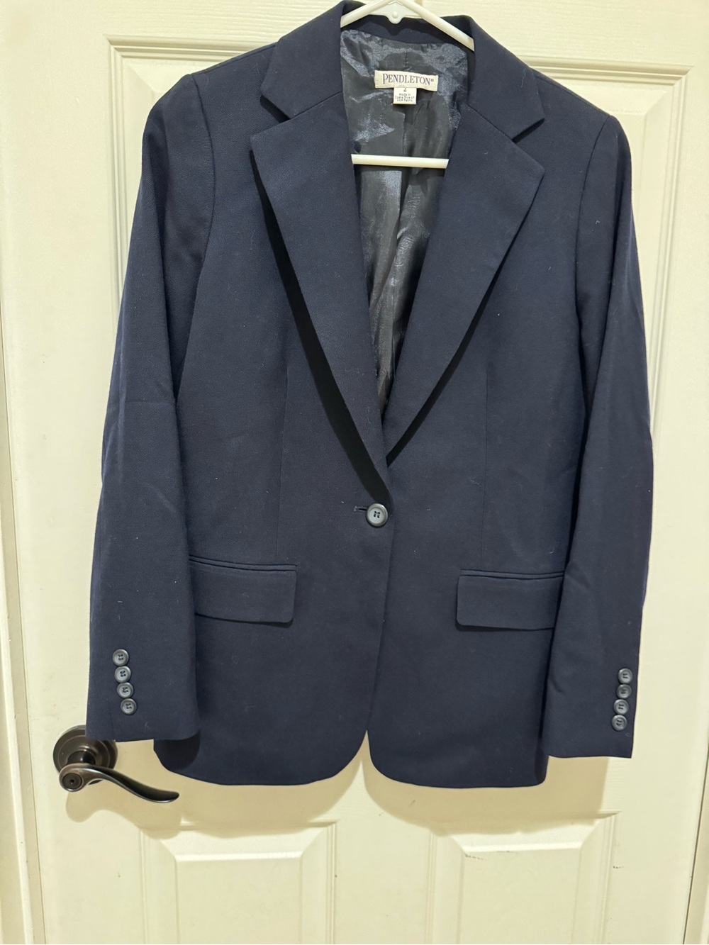 Pendleton Classic Single-Button Blazer 100% virgin wool Navy blue Jacket